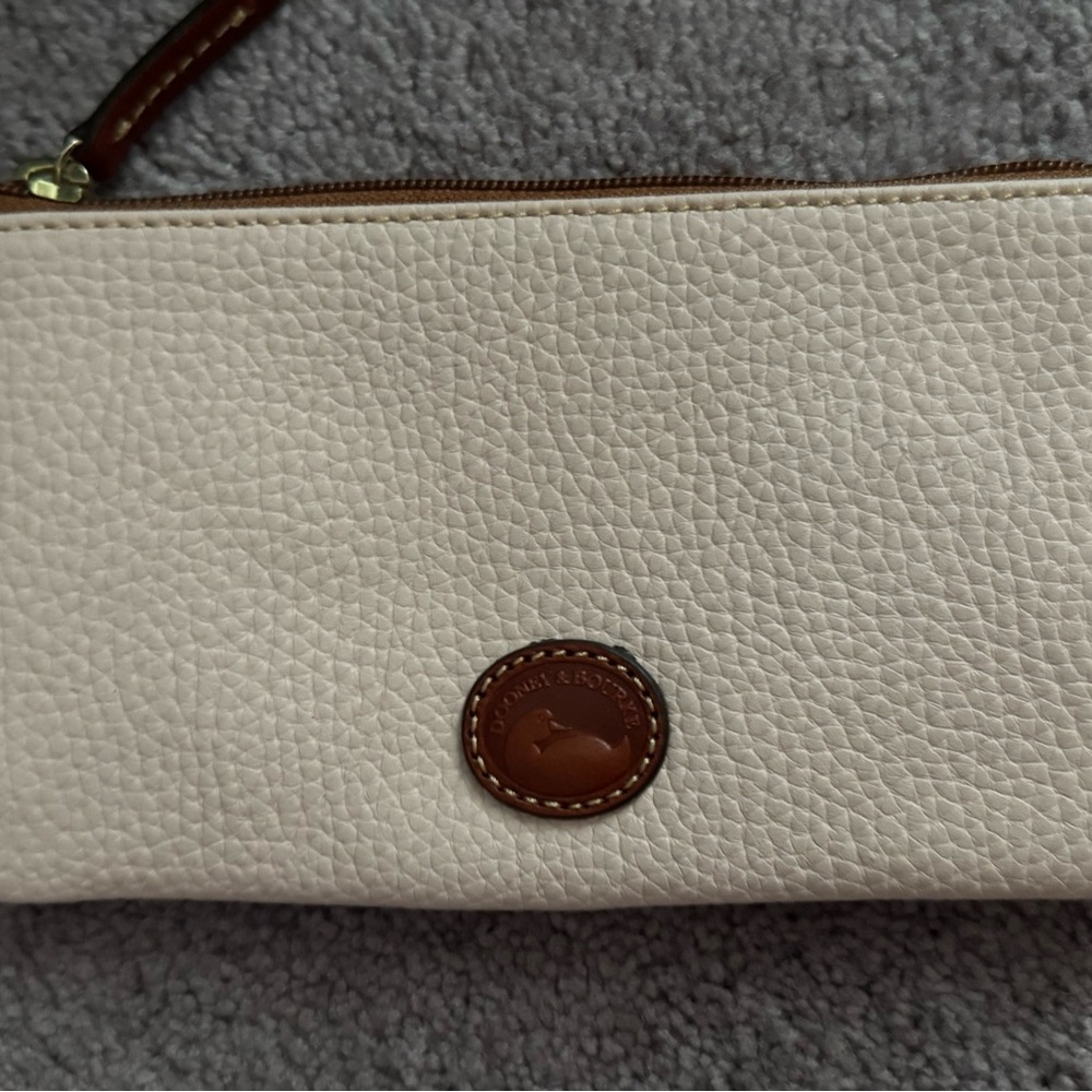 Dooney & Bourke Cream and Brown Clutch